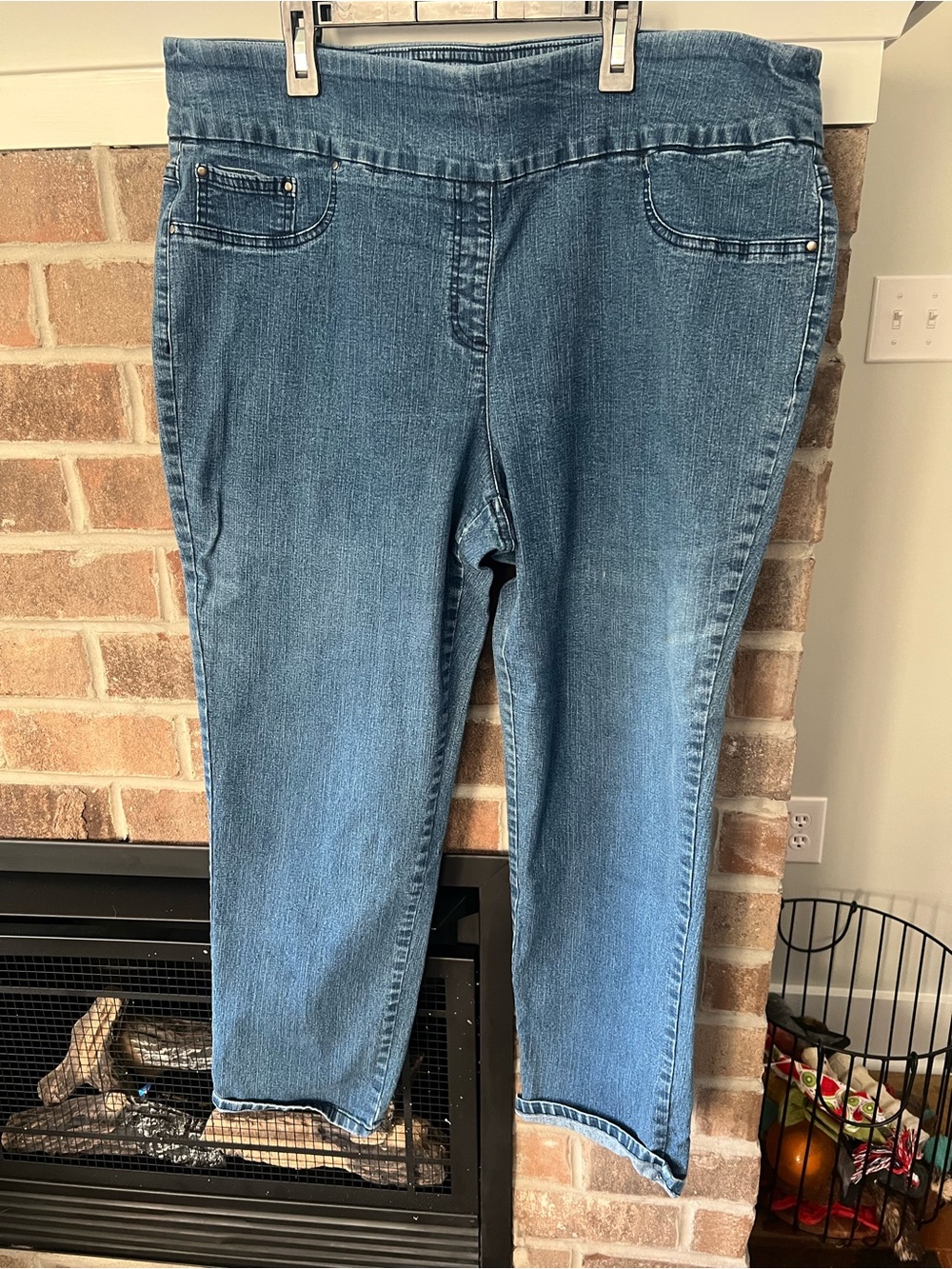 Ruby Rd. Stretch Cropped Jeggings - Medium Blue - Picture 1 of 3